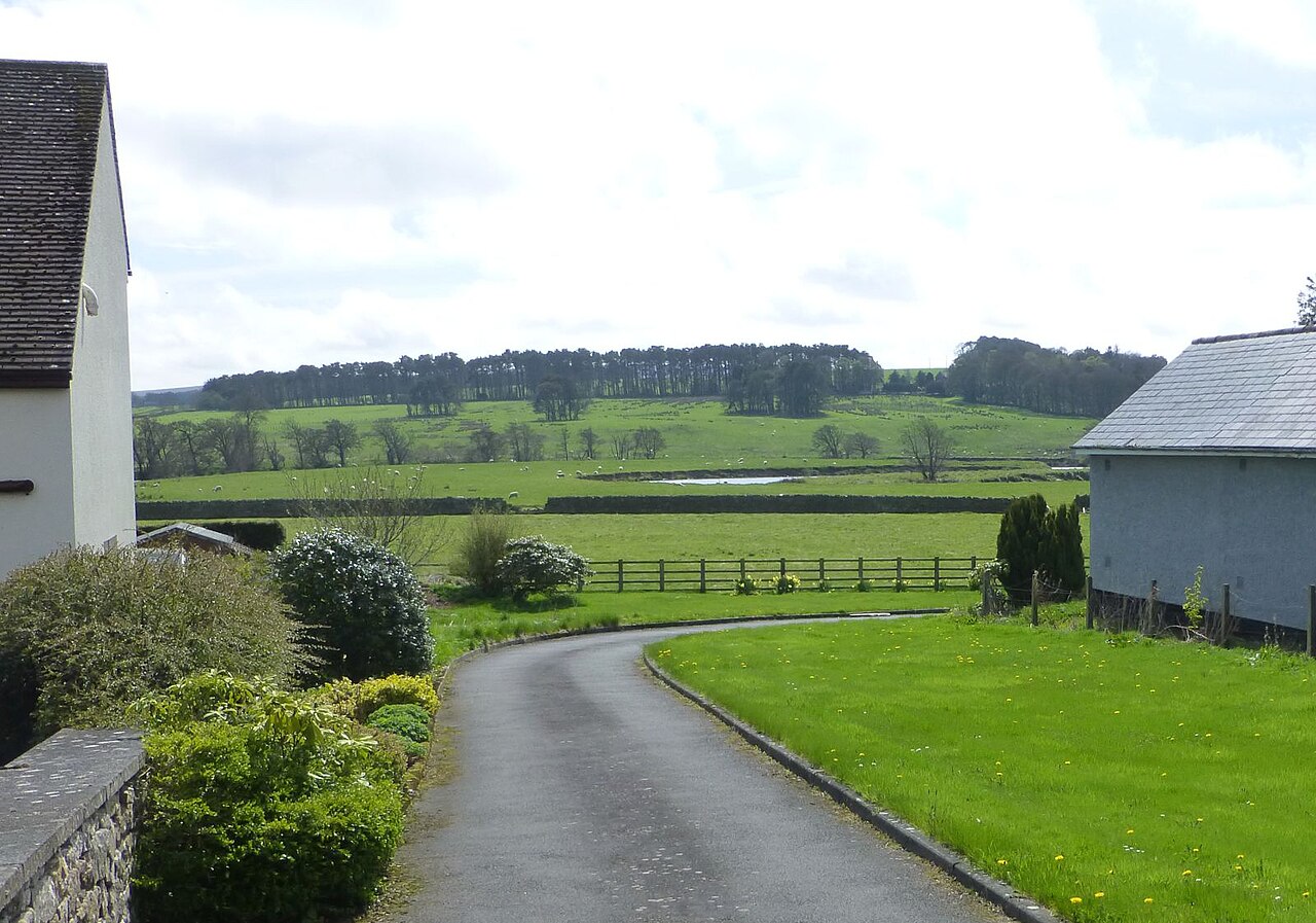 View between houses in Otterburn village