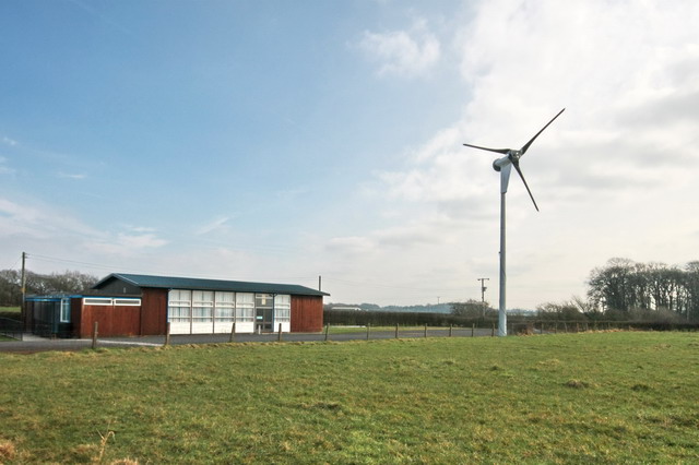 Village Hall and Turbine