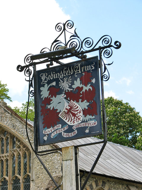 The Bedingfield Arms - pub sign