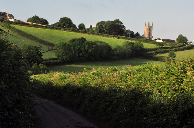 View to St Odulphus' church tower - Pillaton