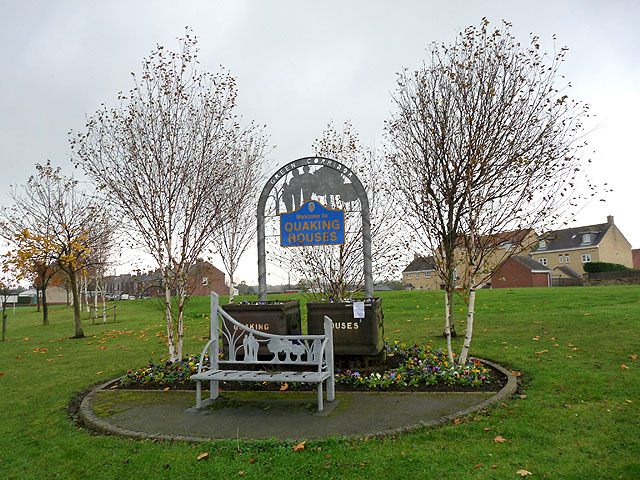 Village sign for Quaking Houses