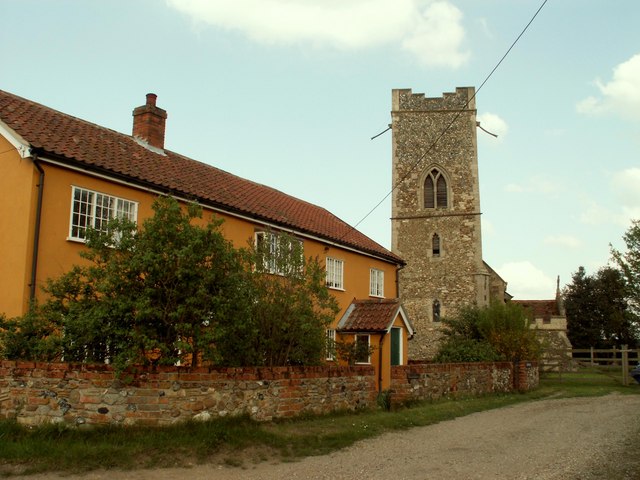 Church and Cottages at Rede, Suffolk