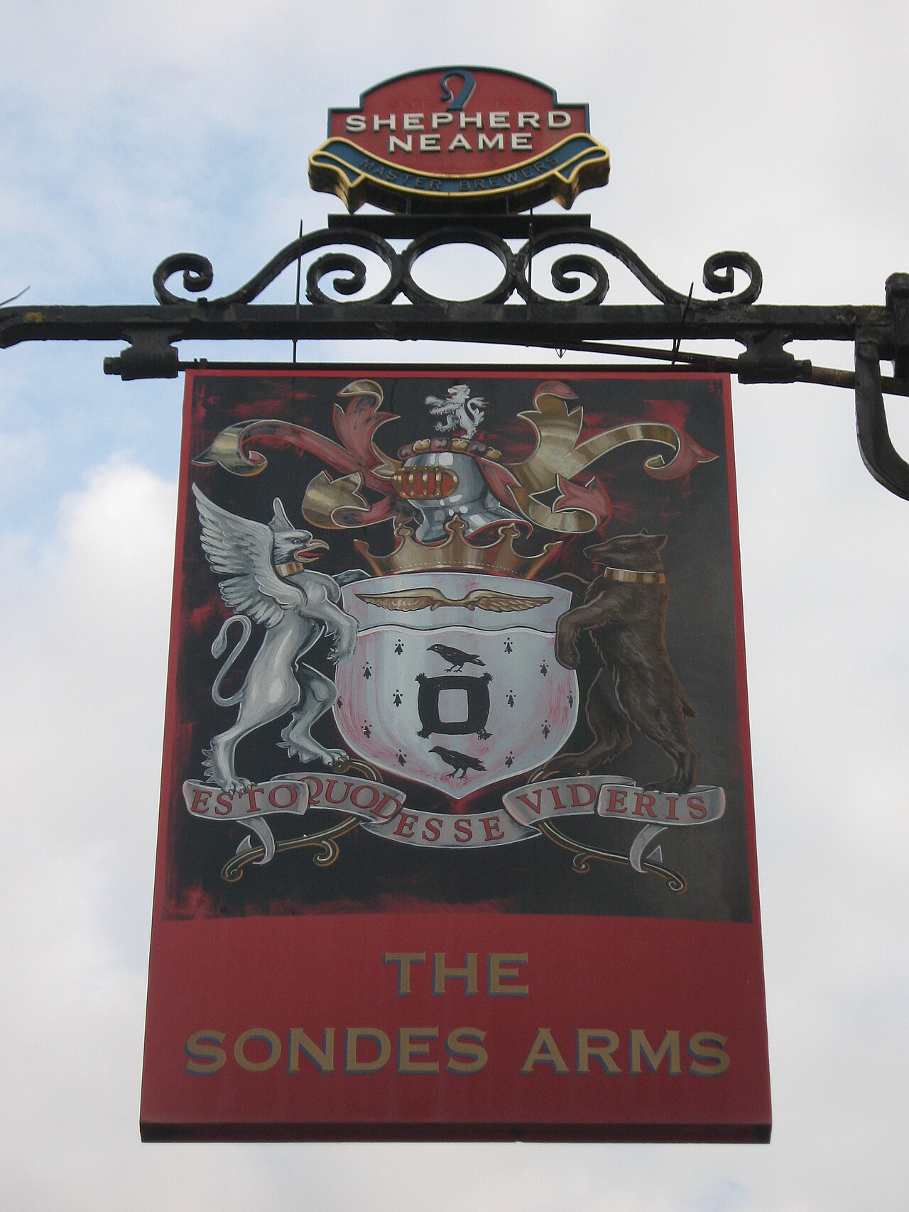 The Sondes Arms, Pub Sign, Selling