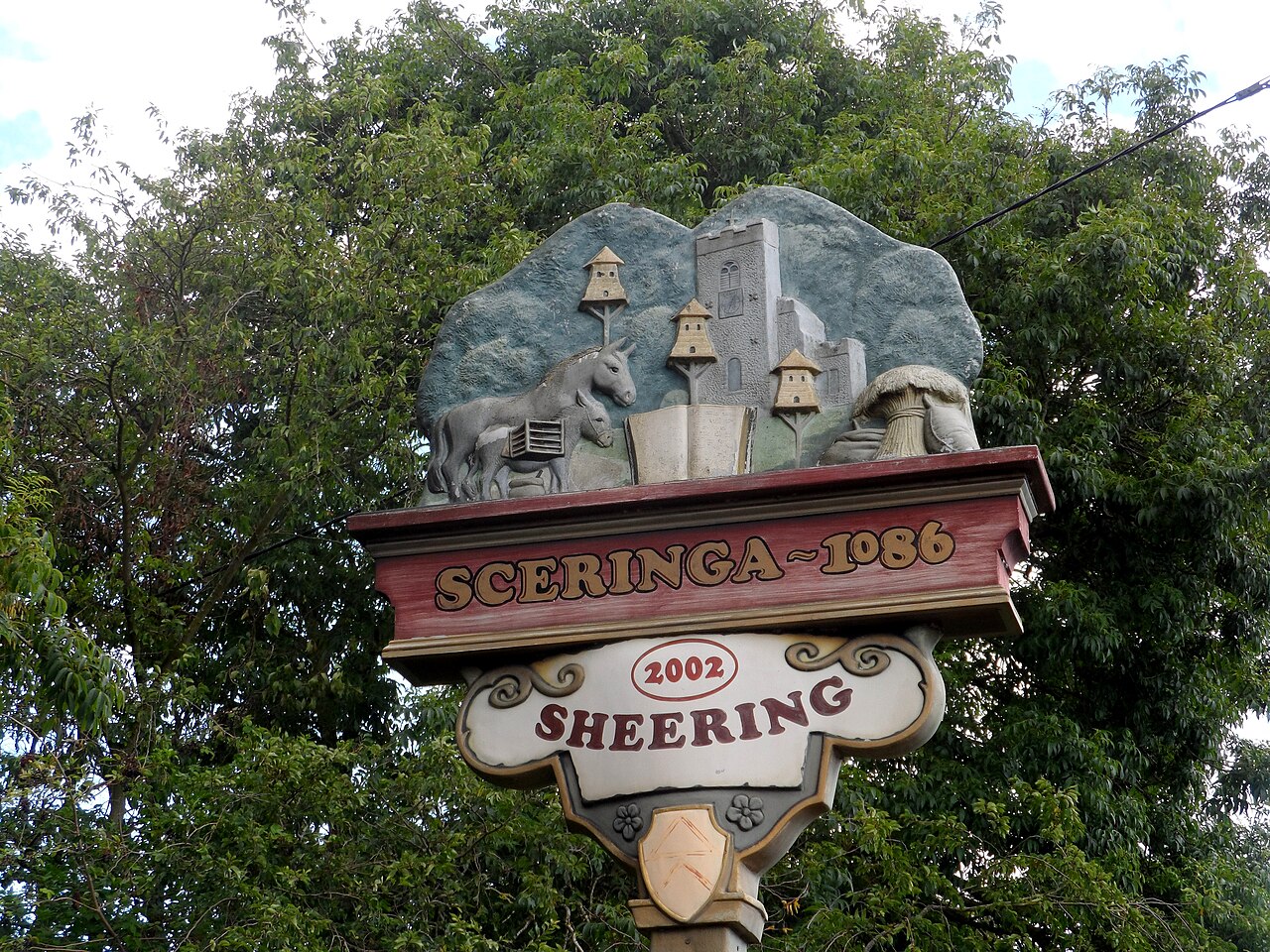 Village sign Sheering