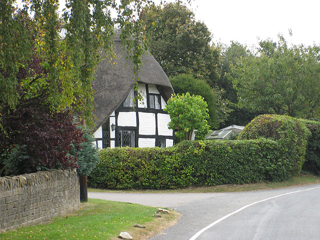 Timbered, thatched cottage, Southam